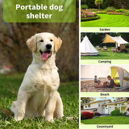 2-in-1 Elevated Dog House | Outdoor Pet Tent with Waterproof Canopy