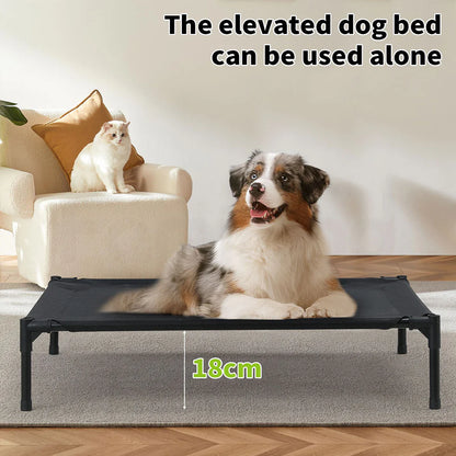 2-in-1 Elevated Dog House | Outdoor Pet Tent with Waterproof Canopy