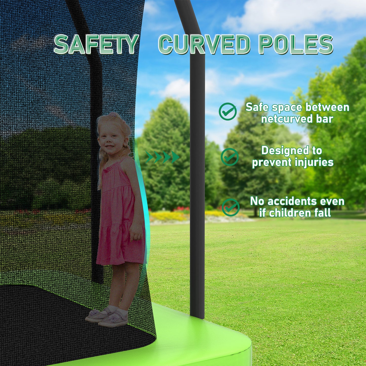 6 ft × 9 ft Rectangular Outdoor Trampoline with Safety Enclosure
