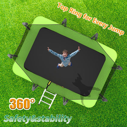 7 ft × 10 ft Rectangular Outdoor Trampoline with Safety Enclosure