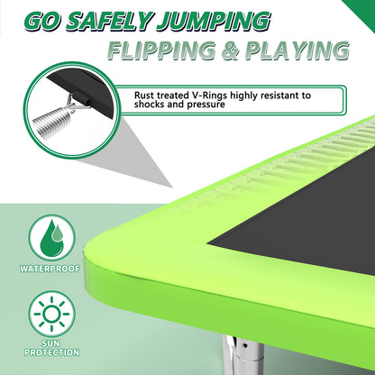 7 ft × 10 ft Rectangular Outdoor Trampoline with Safety Enclosure