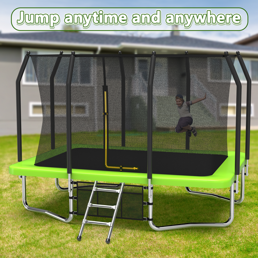 8×11 ft Rectangle Outdoor Trampoline – Safety Enclosure Edition