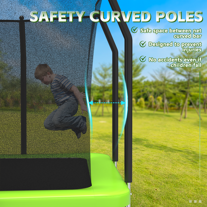 8×11 ft Rectangle Outdoor Trampoline – Safety Enclosure Edition