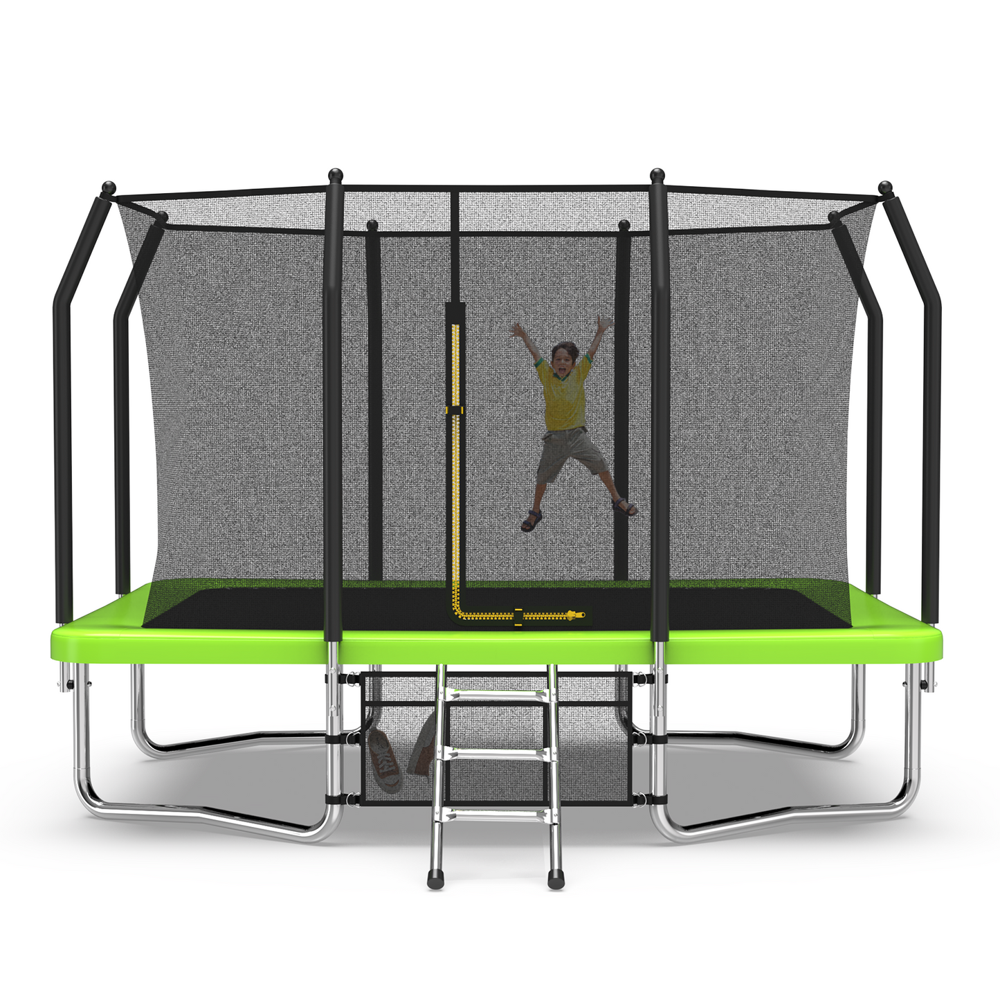 8×11 ft Rectangle Outdoor Trampoline – Safety Enclosure Edition