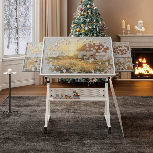 Urban Culture Homes 1500-Piece Jigsaw Puzzle Table with Metal Base & 4 Storage Trays | Adjustable Height & Angle