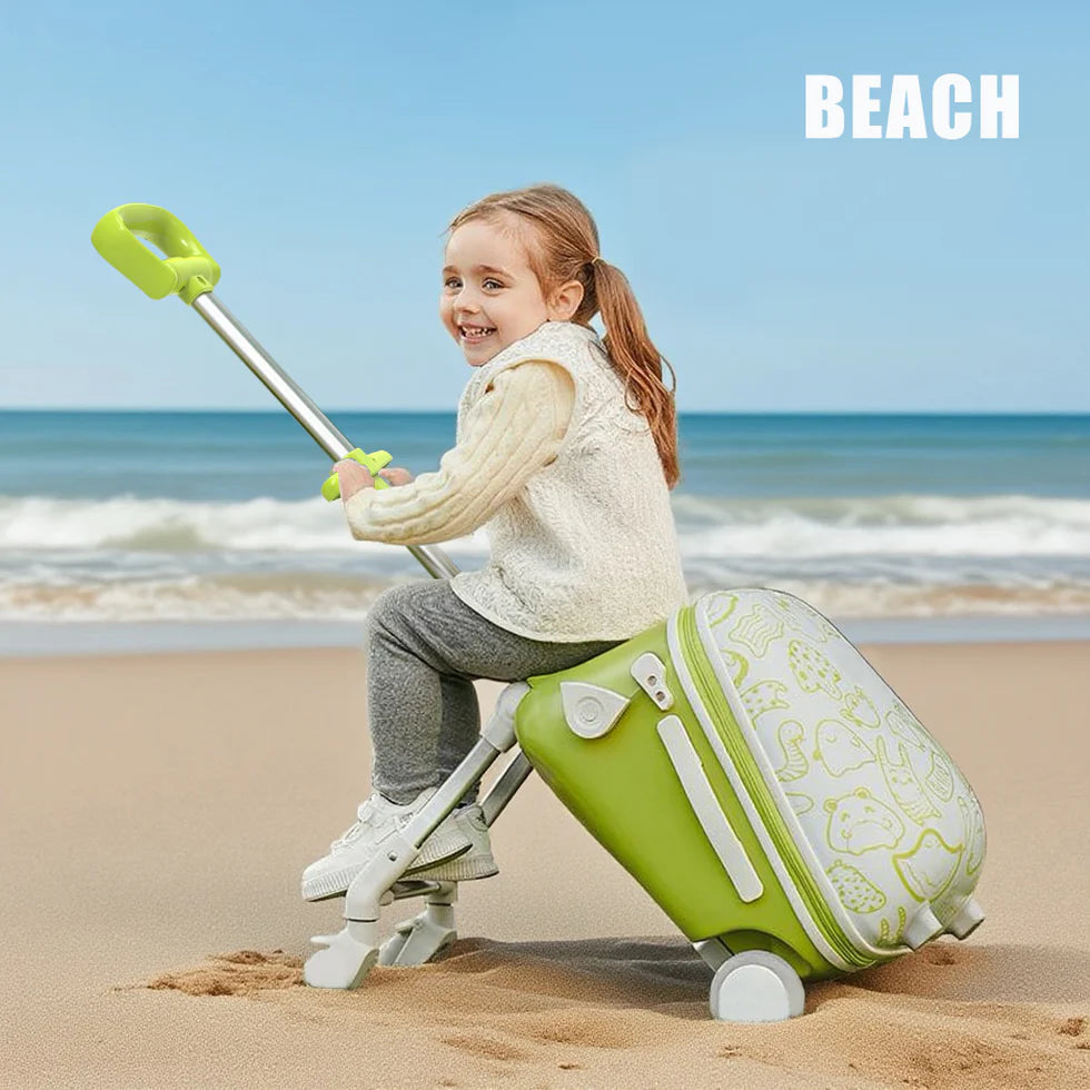 Urban Culture Homes 20" Children's Travel Suitcase with Seat & Rider Capabilities | Anti-Rollover Carry-On Luggage