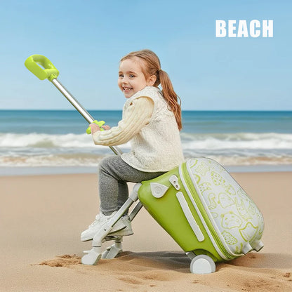 Urban Culture Homes 20" Children's Travel Suitcase with Seat & Rider Capabilities | Anti-Rollover Carry-On Luggage