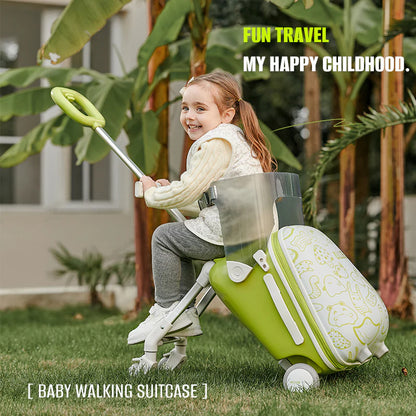 Urban Culture Homes 20" Children's Travel Suitcase with Seat & Rider Capabilities | Anti-Rollover Carry-On Luggage