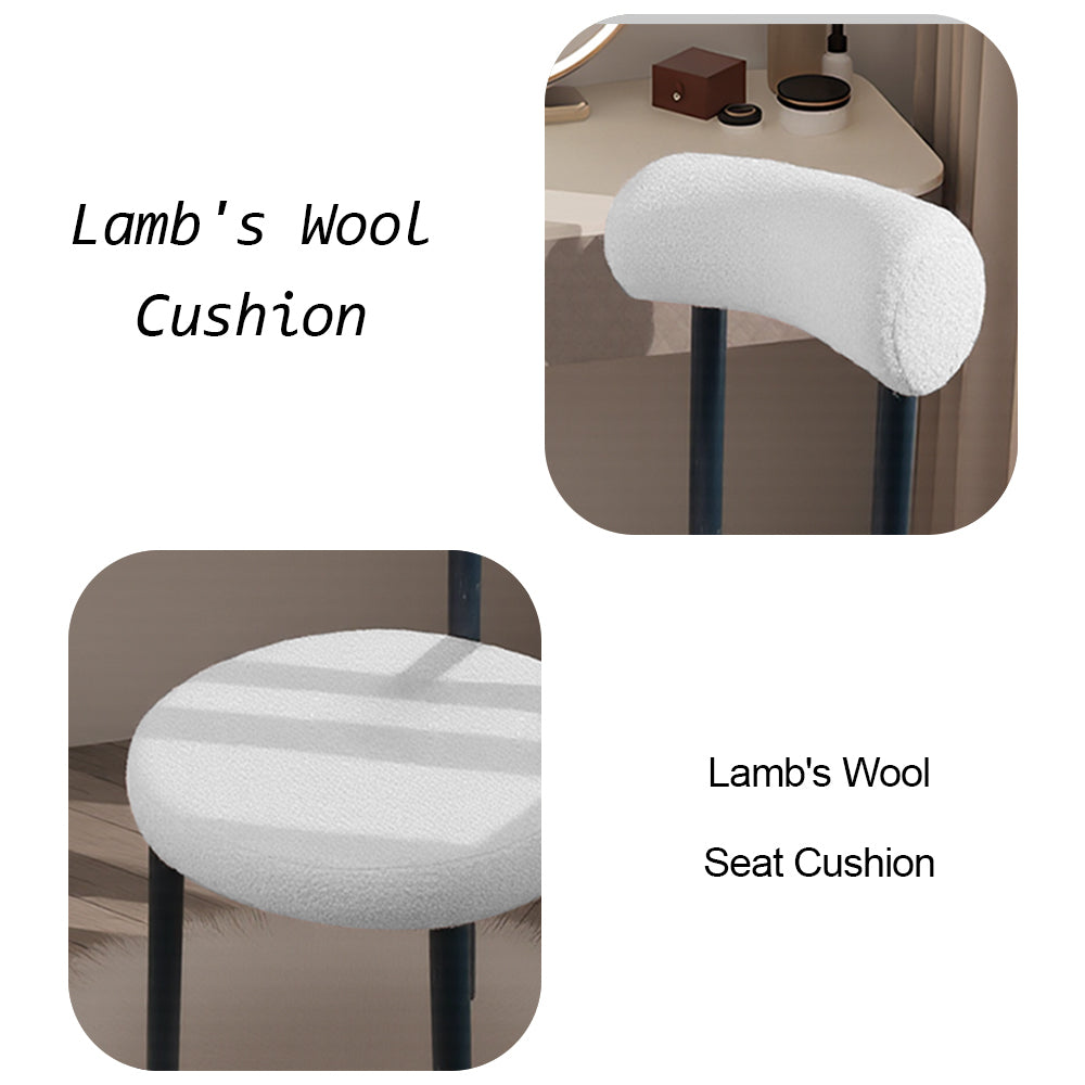 Casual Lamb’s Wool Dining Chair — Cozy Design, Refined Appeal