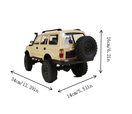 Urban Culture Homes C54 LC80 1/16 Scale RC Rock Crawler | 4WD Electric Off-Road Climbing Truck with LED Headlights