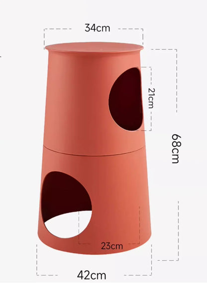Multi-Functional Pet Cabin Side Table | Bar Stool Cat House 68cm