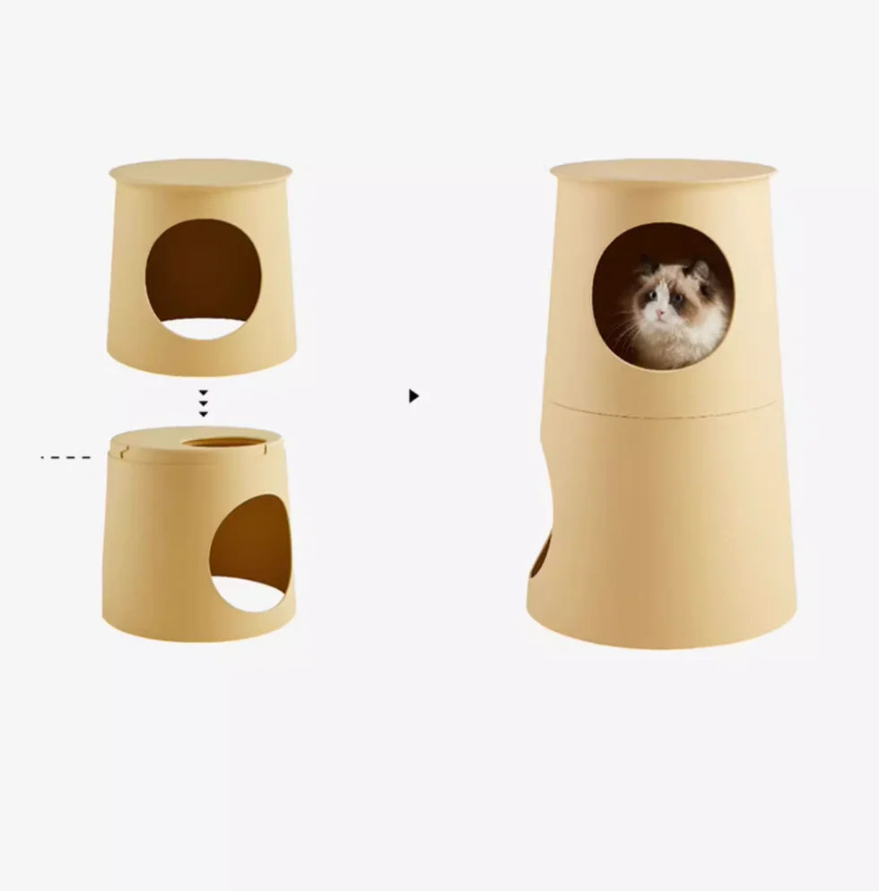 Multi-Functional Pet Cabin Side Table | Bar Stool Cat House 68cm