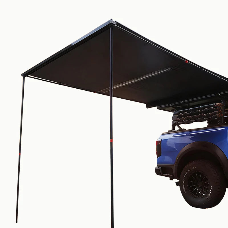 Aluminum Alloy Black Rubber Canopy on the Side, SUV Outdoor Quick Opening, Side Fan-Shaped Tent