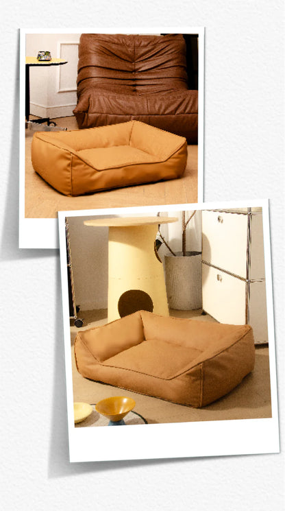 CasaDosa Pet Sofa Dog Bed Cat Couch Portable Comfortable Scratches Leather Four Seasons Use