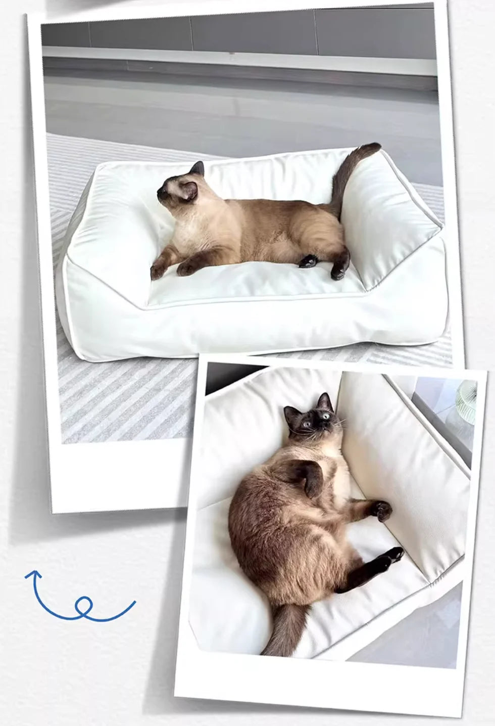 CasaDosa Pet Sofa Dog Bed Cat Couch Portable Comfortable Scratches Leather Four Seasons Use