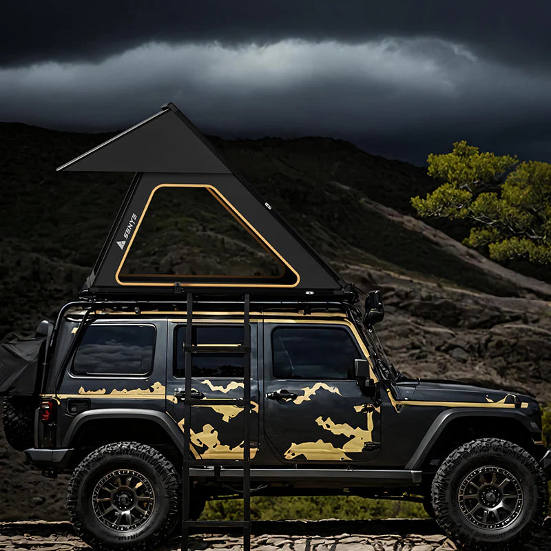 Ultra-Thin 8cm Hard Shell Roof Tent – Lightweight Aluminum Car Roof Tent for SUV & Off-Road Camping
