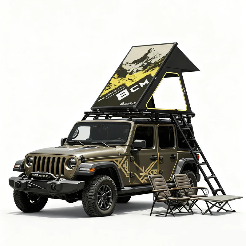Ultra-Thin 8cm Hard Shell Roof Tent – Lightweight Aluminum Car Roof Tent for SUV & Off-Road Camping