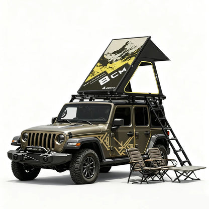 Ultra-Thin 8cm Hard Shell Roof Tent – Lightweight Aluminum Car Roof Tent for SUV & Off-Road Camping