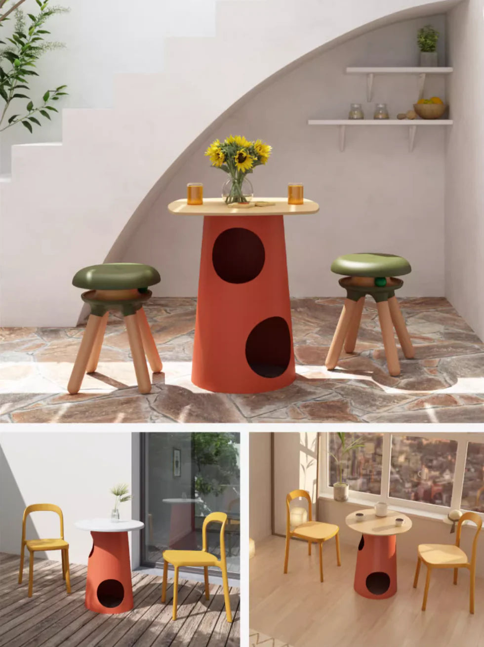 Pet-Friendly Multifunctional Side Table Cat Tree Furniture