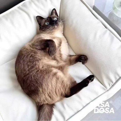 CasaDosa Pet Sofa Dog Bed Cat Couch Portable Comfortable Scratches Leather Four Seasons Use