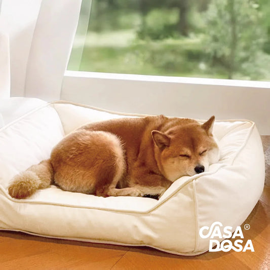 CasaDosa Pet Sofa Dog Bed Cat Couch Portable Comfortable Scratches Leather Four Seasons Use