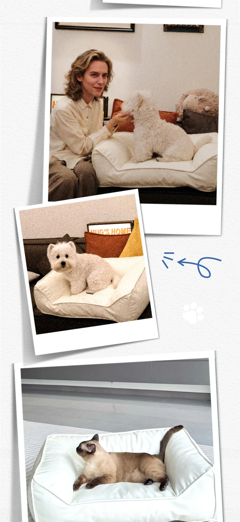 CasaDosa Pet Sofa Dog Bed Cat Couch Portable Comfortable Scratches Leather Four Seasons Use