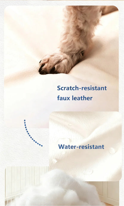 CasaDosa Pet Sofa Dog Bed Cat Couch Portable Comfortable Scratches Leather Four Seasons Use