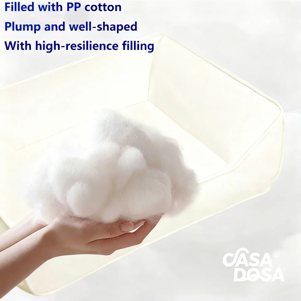 CasaDosa Pet Sofa Dog Bed Cat Couch Portable Comfortable Scratches Leather Four Seasons Use