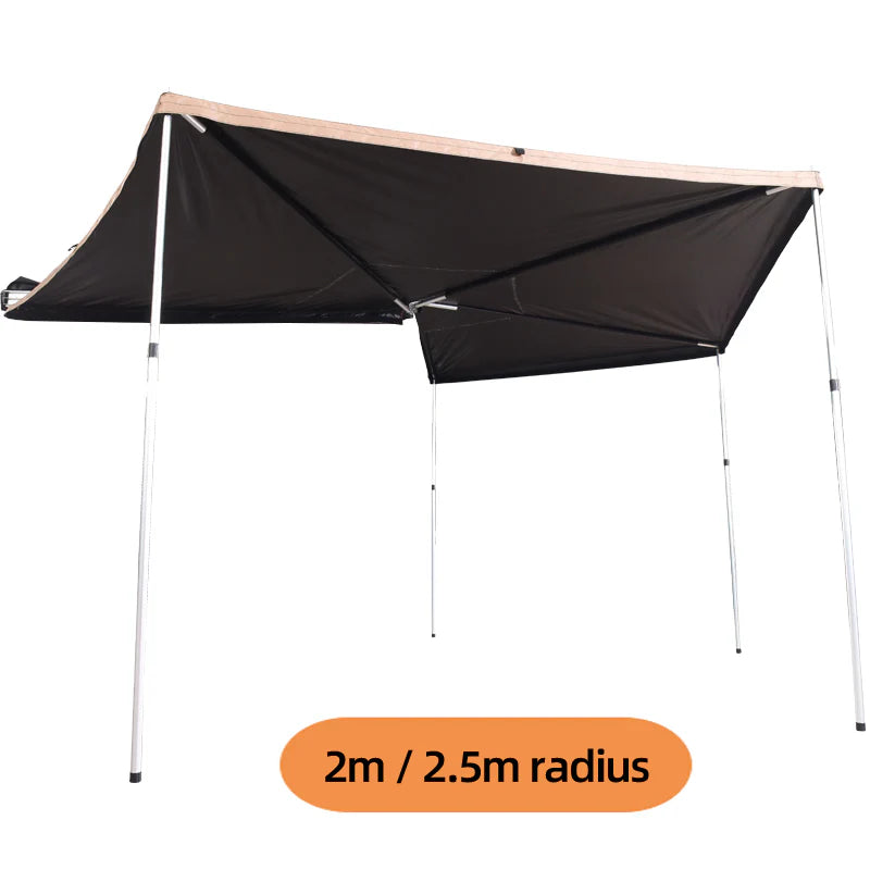 Outdoor Camping Wind 270° Fan-Shaped Car Side Tent – Waterproof Oxford Cloth, Sunshade and Rain Proof, Car Camping Tent