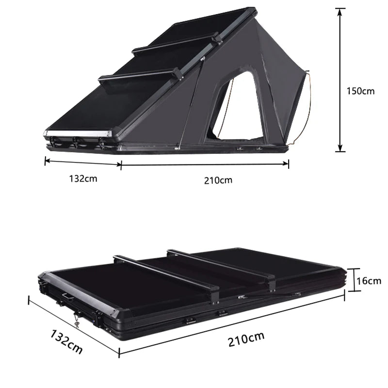Hard Core Off-Road Wind Hard Shell Roof Tent – Rain Proof, Strong Wind Resistant, ABS Hard Shell Material, Quick Build Self-Driving Tent
