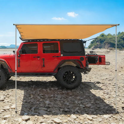 Car Side Tent for Outdoor Camping – 420D Oxford Fabric, Khaki Color, UPF50+ Sun Protection, 1.6×2.5M