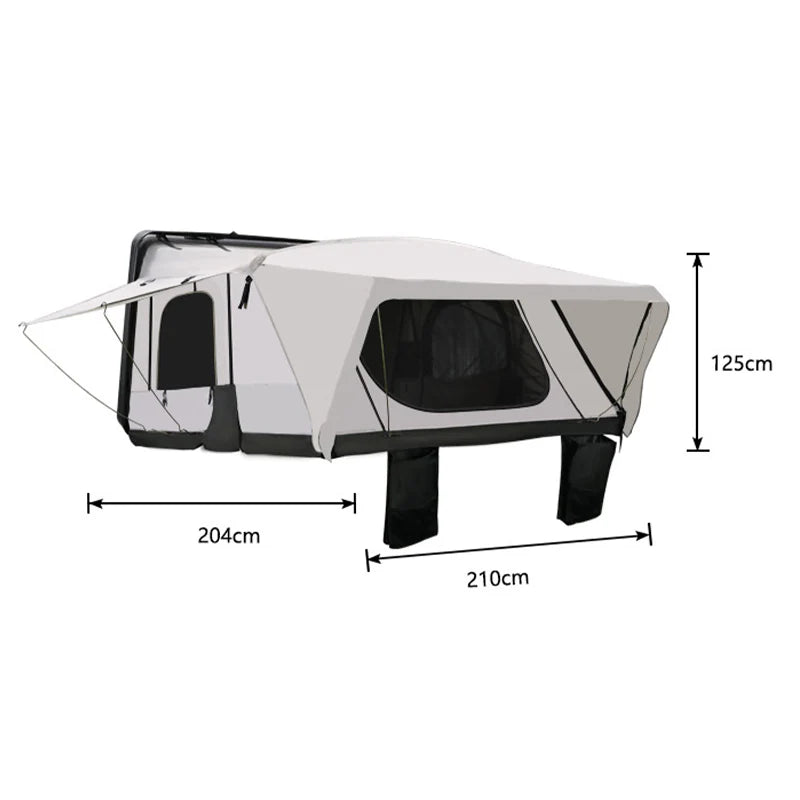 Roof-Mounted Camping Tent – Waterproof PU4000mm Car Roof Tent for Off-Road Vehicles &amp; Outdoor Camping (White)