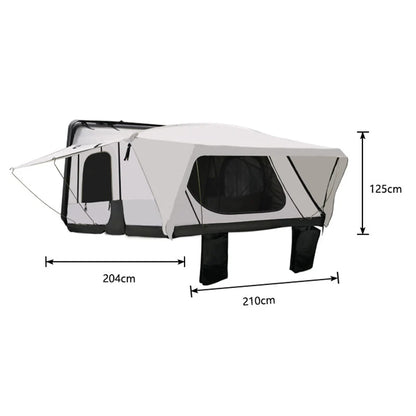 Roof-Mounted Camping Tent – Waterproof PU4000mm Car Roof Tent for Off-Road Vehicles &amp; Outdoor Camping (White)