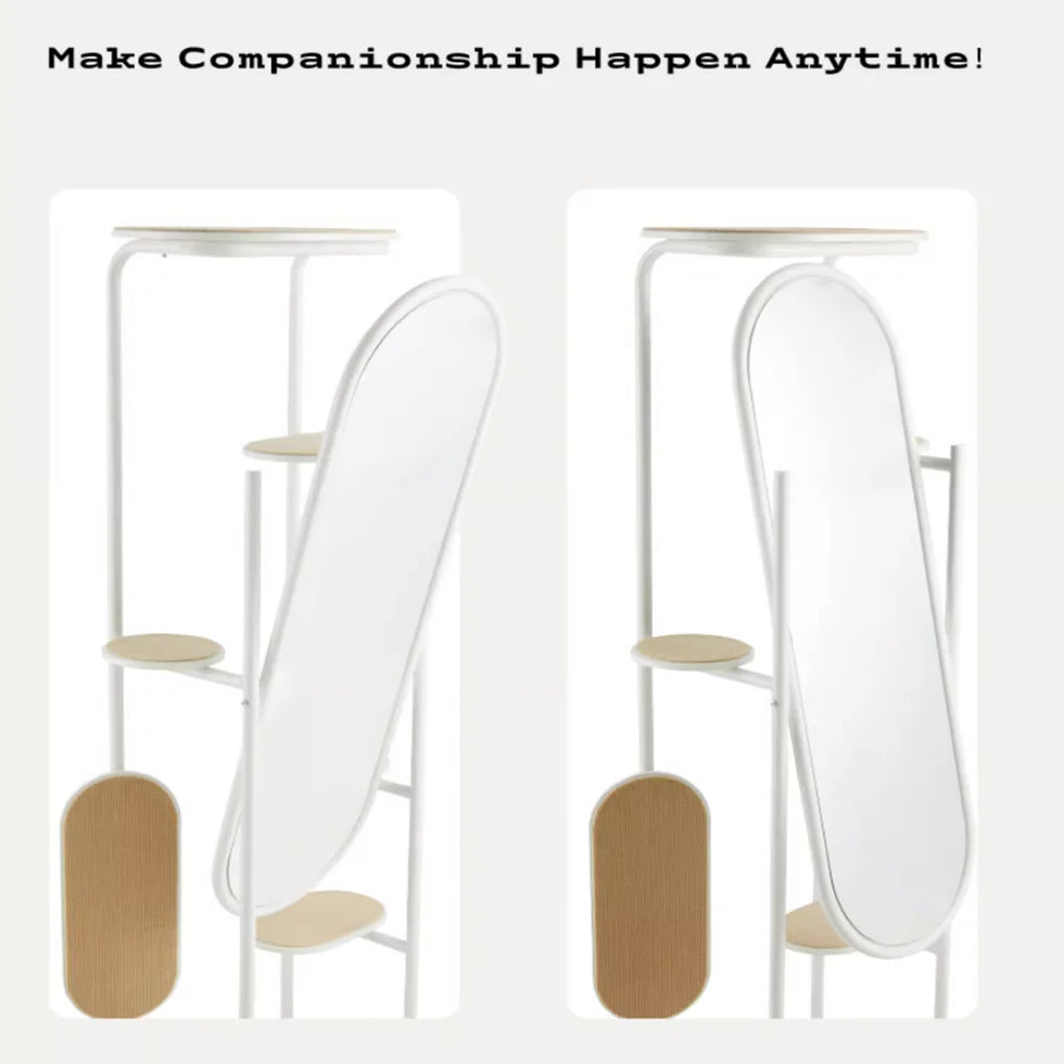 Dressing Mirror With Cat Tree Cat Scratching Board Pet-Friendly Furniture