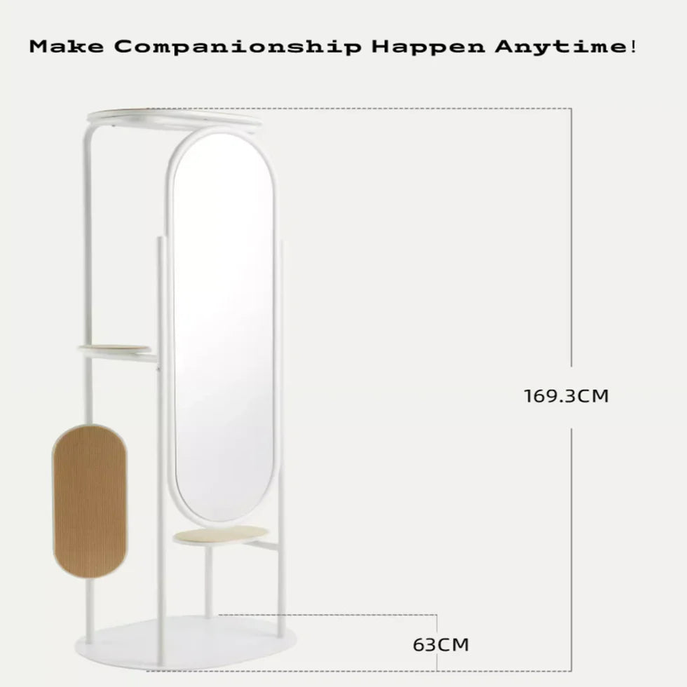 Dressing Mirror With Cat Tree Cat Scratching Board Pet-Friendly Furniture