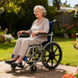 20" Foldable Blue Wheelchair with Parking Brake – Heavy-Duty Load-Bearing 150kg