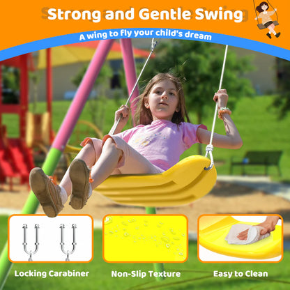 Urban Culture Homes Swing Set for Backyard with Stand | Heavy-Duty Metal Outdoor Double Swing