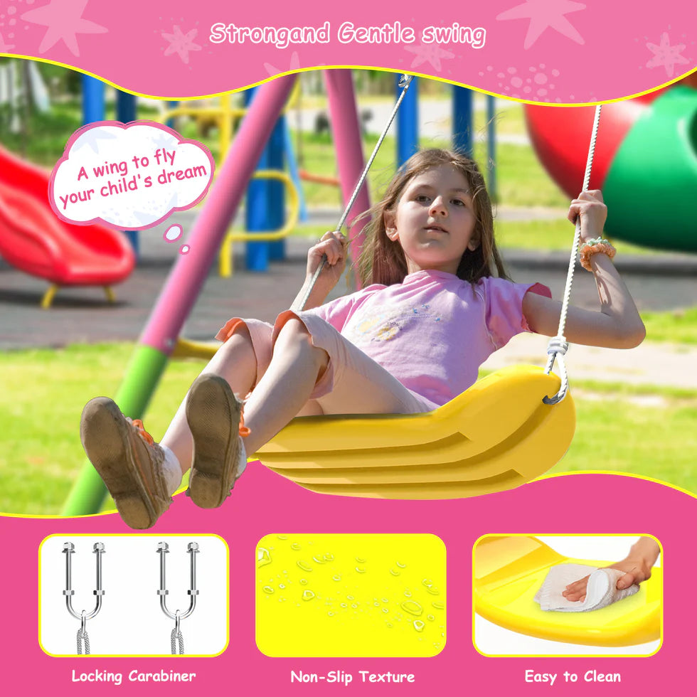 Urban Culture Homes Swing Set for Backyard with Stand | Heavy-Duty Metal Outdoor Double Swing