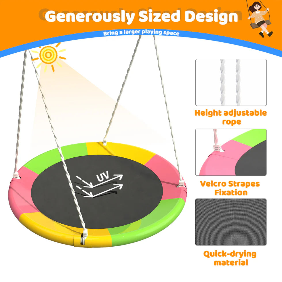 Urban Culture Homes Swing Set for Backyard with Stand | Heavy-Duty Metal Outdoor Double Swing