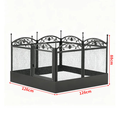 XXL Dog Whelping Pen 126cm | 8-Panel Metal Playpen with Waterproof Mat