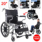 20" Foldable Wheelchair with Parking Brake – Heavy-Duty Load-Bearing 150kg