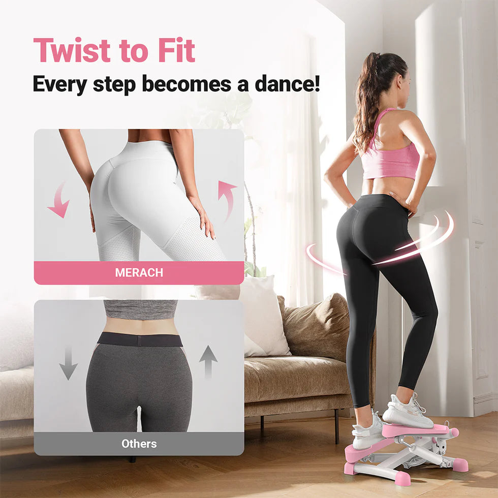 MERACH Mini Stepper Machine with Twist Motion | Compact Home Cardio & Core Trainer