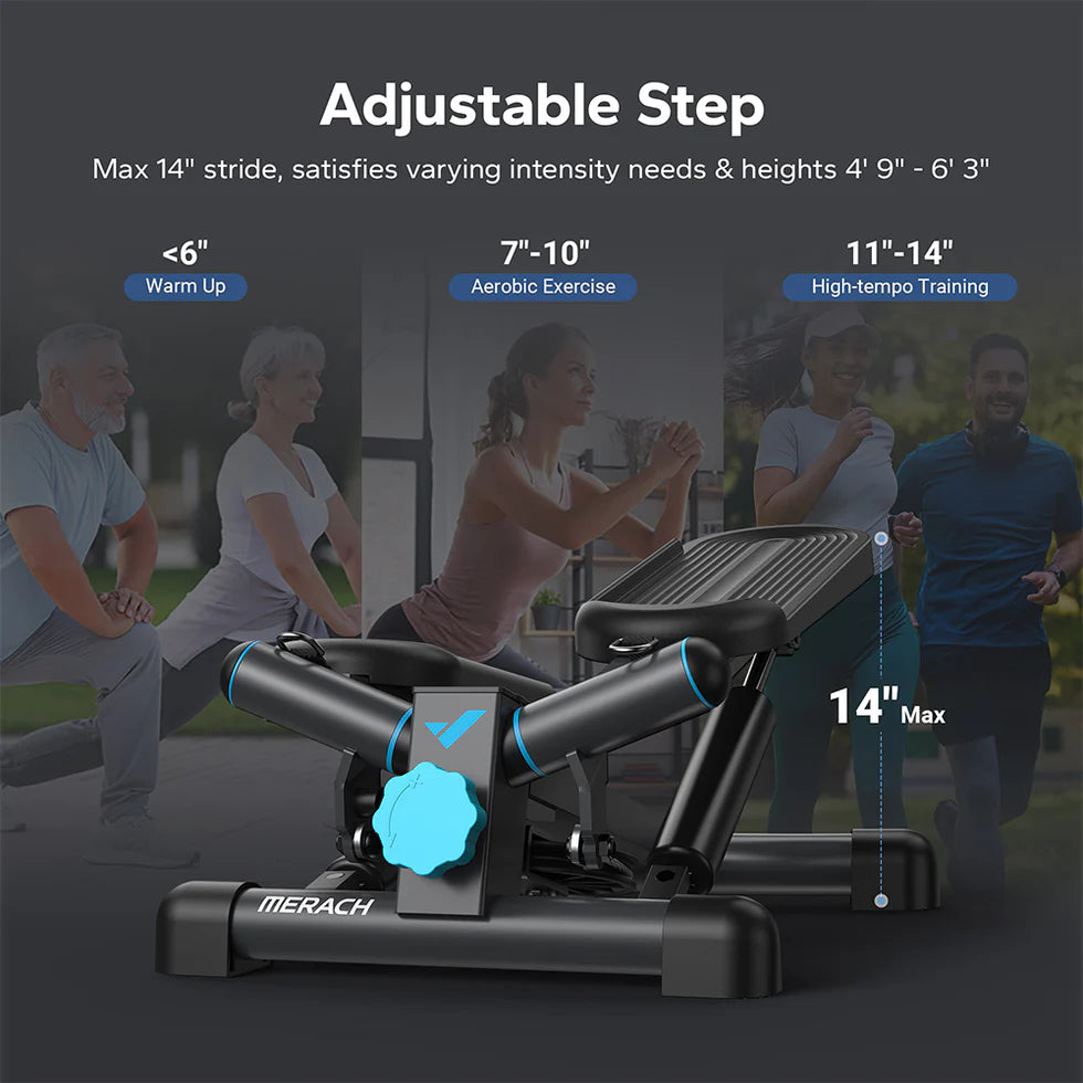 MERACH Mini Stepper Machine with Twist Motion | Compact Home Cardio & Core Trainer