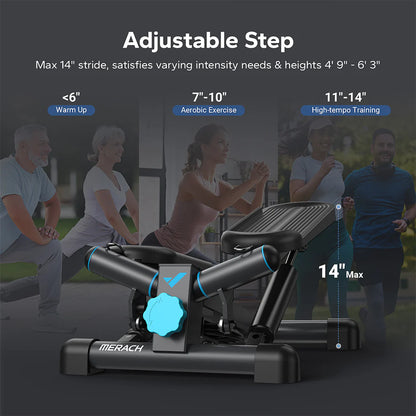 MERACH Mini Stepper Machine with Twist Motion | Compact Home Cardio & Core Trainer