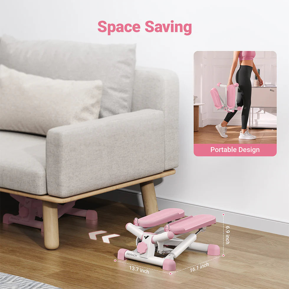 MERACH Mini Stepper Machine with Twist Motion | Compact Home Cardio & Core Trainer