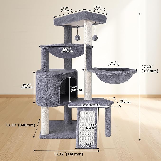 Cat Tree Tower with Scratching Posts | Multi-Level Activity Center