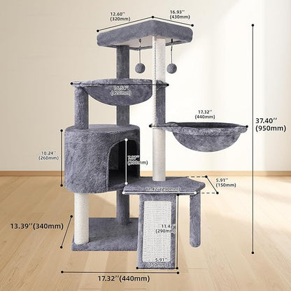 Cat Tree Tower with Scratching Posts | Multi-Level Activity Center