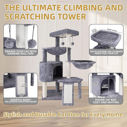 Cat Tree Tower with Scratching Posts | Multi-Level Activity Center