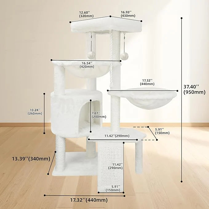 Cat Tree Tower with Scratching Posts | Multi-Level Activity Center