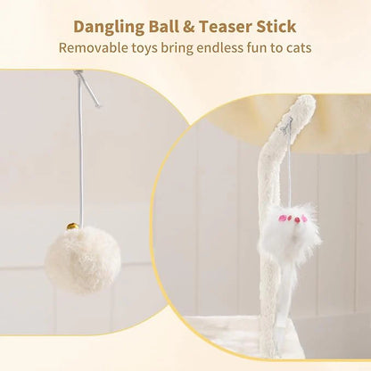 110cm Cat Tree Tower | Multi-Level Climbing Frame with Hammock